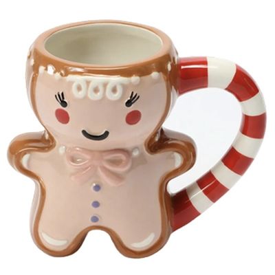 MUGS 음료용품 10OZ 세라믹 크리스마스 커피 머그 귀여운 진저브레드맨 디자인