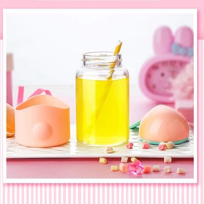 창의적인 만화 토끼 디자인과 휴대용 누출 방지 밀폐 디자인과 함께 물 유리 컵
