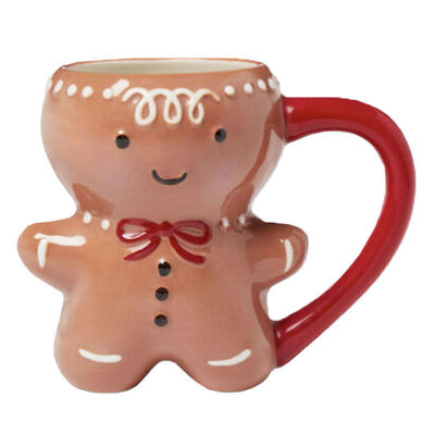 MUGS 음료용품 10OZ 세라믹 크리스마스 커피 머그 귀여운 진저브레드맨 디자인