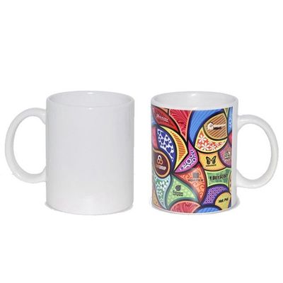 손잡이 휴대용 선물과 맞춤형 패턴 세라믹 11oz 흰 커피 컵