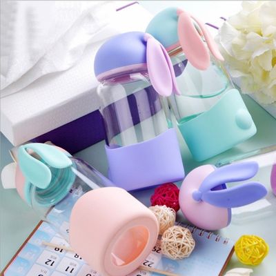 340ML 용량 어린이 귀여운 토끼 물 잔 야외용 분홍색/나색/시안색/포르풀