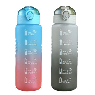 1000ml 휴대용 방수 BPA 무료 물병 시간 표시기와 Sports Straw