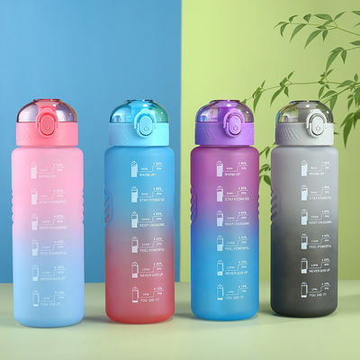 1000ml 휴대용 방수 BPA 무료 물병 시간 표시기와 Sports Straw