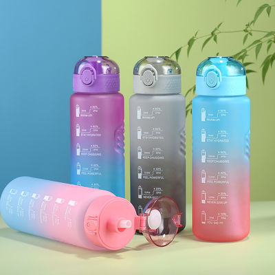 1000ml 휴대용 방수 BPA 무료 물병 시간 표시기와 Sports Straw
