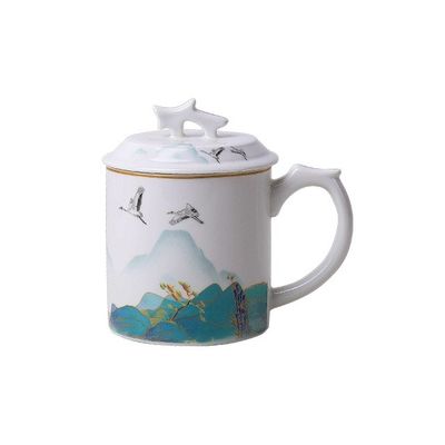 프로셀렌 머그 400ml 세라믹 컵 선물 커피 병 안 슬리드 핸들