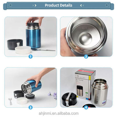 500ml 용량 스테인리스 스틸 진공 단열 식품 온도 컨테이너