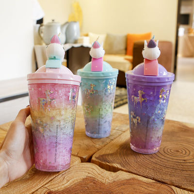 430ml 푸시 뚜?? 컵 두층 냉장용 물병 텀블러 여름
