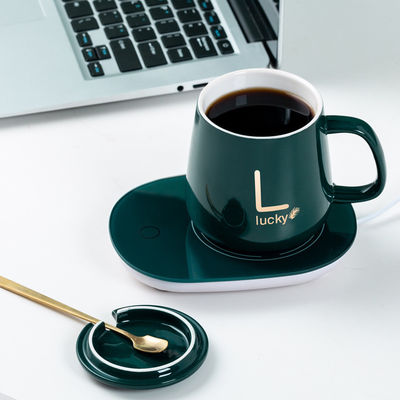 사용자 지정 로고 350ml 마티리얼 세레믹 온도 조절 스마트 커피 머그 UBS 워머 컵
