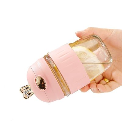 420ml 유리 토끼 귀 실리콘 세트 섬세한 선물 어린이 짚이 있는 유리 병