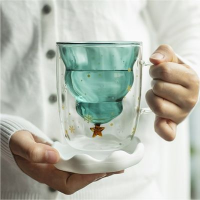 지속가능한 크리스마스 선물 두 잔의 커피 컵 물컵 손잡이 200ml / 300ml