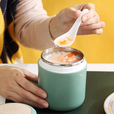 단열된 아침 식사 컵 음식 캔 400ml 귀여운 디자인 스타일 테르모스 점심 상자