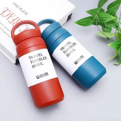 학교로 돌아와 백색 강철 단열 머그 500ml 진공 병 터블러 손잡이