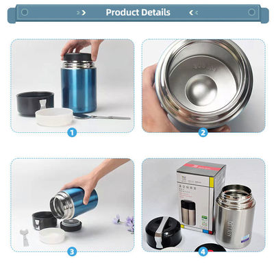 진공 격리 500ML 스테인리스 스틸 점심 상자 수프 용기