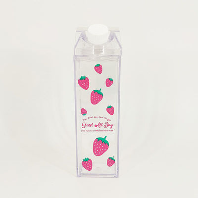 투명한 칸형 우유 박스 모양 500ml 플라스틱 음료 병 큰 용량 컵
