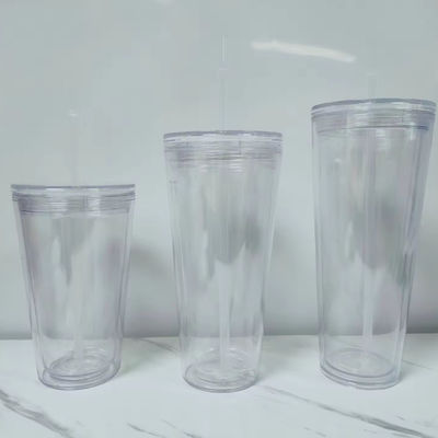 16oz/24oz Custom Pattern Clear Plastic Water Bottle with Lid and Straw Outdoor Style 16oz/24oz 커스텀 패턴 맑은 플라스틱 물병 뚜?? 과 빨대와 야외 스타일