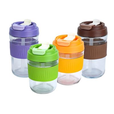 400ML/550ML 크리에이티브하고 독특한 디자인 짚과 함께 높은 무거운 기본 맑은 유리 컵