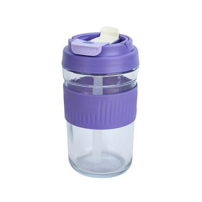400ML/550ML 크리에이티브하고 독특한 디자인 짚과 함께 높은 무거운 기본 맑은 유리 컵