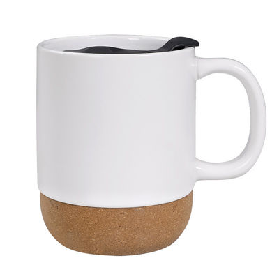 450ML 사용자 지정 로고 매트 블랙 화이트 코크 베이스 세라믹 커피 여행 머그 PP 뚜??