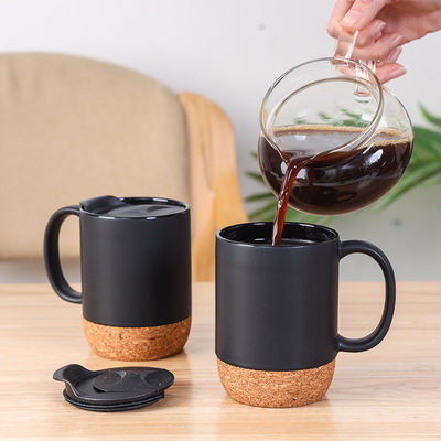 14 OZ 코크 베이스 석재 매트 커스텀 디자인 세라믹 커피 머그 PP 뚜?? 과 내구성