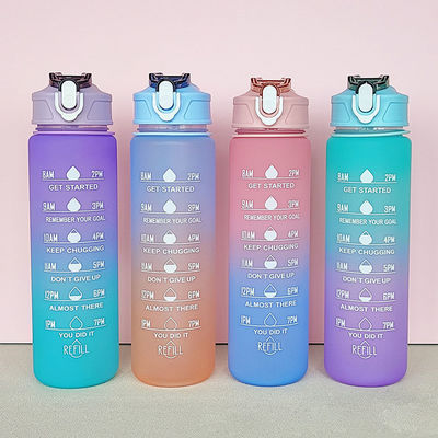 맞춤형 패턴 30oz BPA 무료 플라스틱 물병 시간 표시기와 900ml 용량