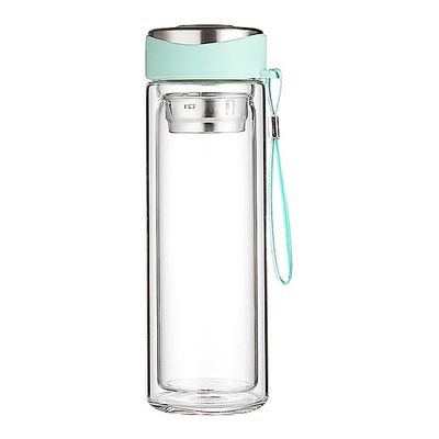 320 ML 핑크 듀블 월 유리 물병 뚜?? 과 직접 마시는 차 투여기