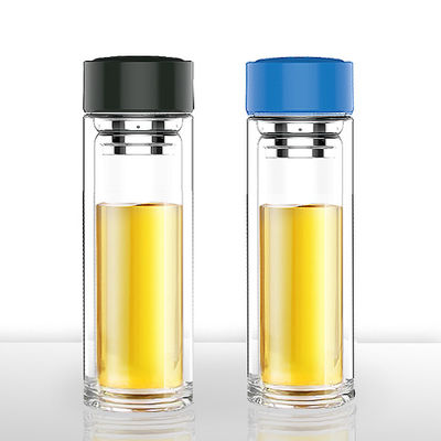 사용자 지정 로고 수비화 유리 음료수 병 320ml 용량 넓은 입 투명