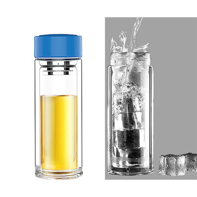 사용자 지정 로고 수비화 유리 음료수 병 320ml 용량 넓은 입 투명