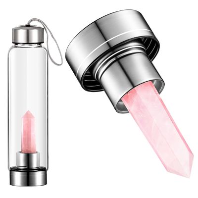 500ml 용량 빈티지 디자인 치유 유리 돌 음료용 크리스탈 물병