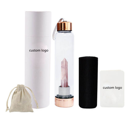 500ml 용량 빈티지 디자인 치유 유리 돌 음료용 크리스탈 물병