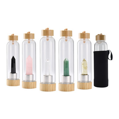 500ml 용량 빈티지 디자인 치유 유리 돌 음료용 크리스탈 물병