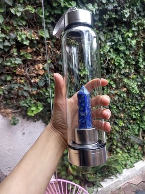 500ml 용량 빈티지 디자인 치유 유리 돌 음료용 크리스탈 물병