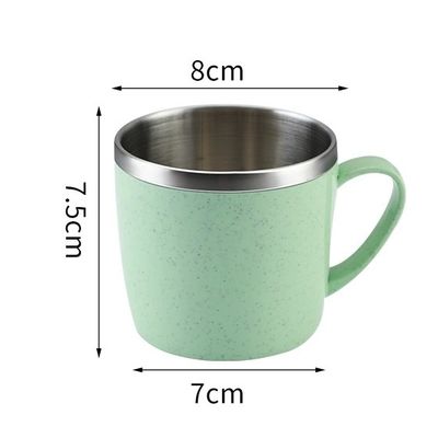 스테인리스 스틸 커피 머그 손잡이 220ml 용량 어린이 간식 및 음료