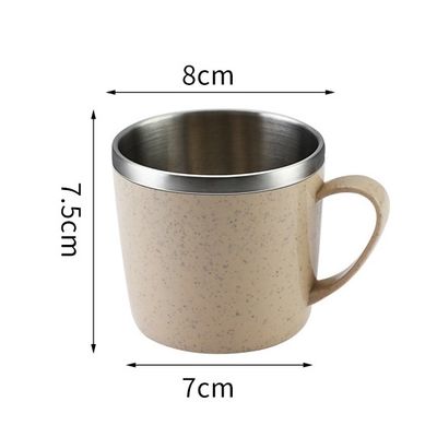 스테인리스 스틸 커피 머그 손잡이 220ml 용량 어린이 간식 및 음료