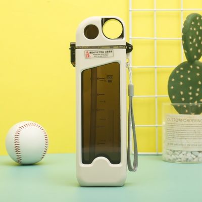 맞춤 로고 스포츠 컵 짚과 용량 라인 350ml 광장 플라스틱 물병