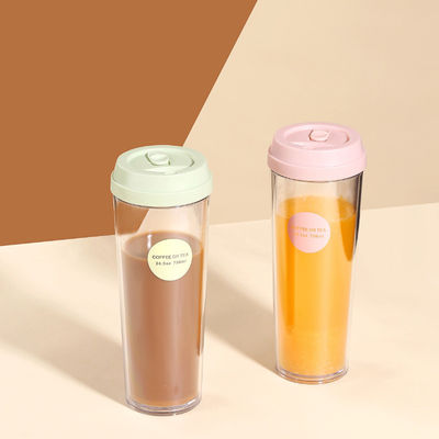 320ml/420ml/520ml/700ml 플라스틱 병 두 개의 벽 열 절연 물컵 4 사이즈