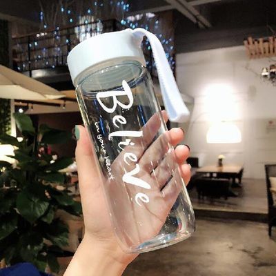 600ml 플라스틱 컵 사용자 지정 로고 투명 크리에이티브 Frosted 휴대용 학생 물병