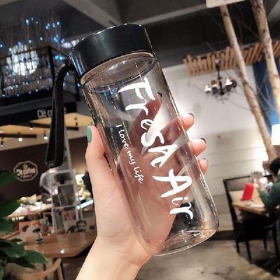 600ml 플라스틱 컵 사용자 지정 로고 투명 크리에이티브 Frosted 휴대용 학생 물병
