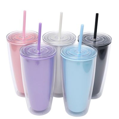 커스텀 로고 야외 활동용 750ml 단순한 투명한 플라스틱 컵