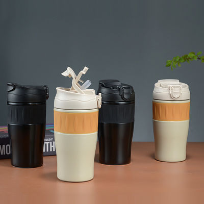 500ML 스테인리스 스틸 이중 벽 휴대용 텀블러 짚 뚜?? 로 사용자 정의 색상 야외