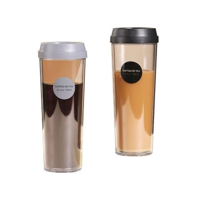 320ml/420ml/520ml/700ml 재사용 가능한 뚜?? 이 있는 플라스틱 투명 차컵 캠핑용