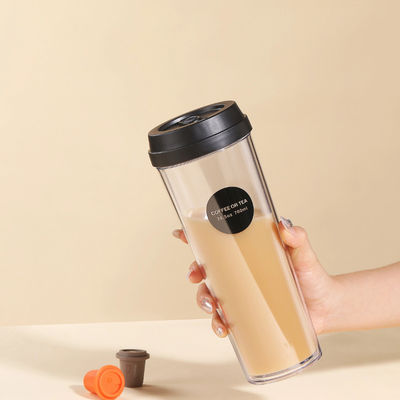 320ml/420ml/520ml/700ml 재사용 가능한 뚜?? 이 있는 플라스틱 투명 차컵 캠핑용
