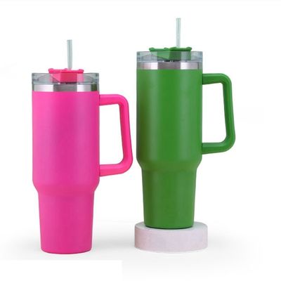 OEM 40 OZ 터블러 스틸 핸들 18/8 진공 여행 커피 머그와 빨대