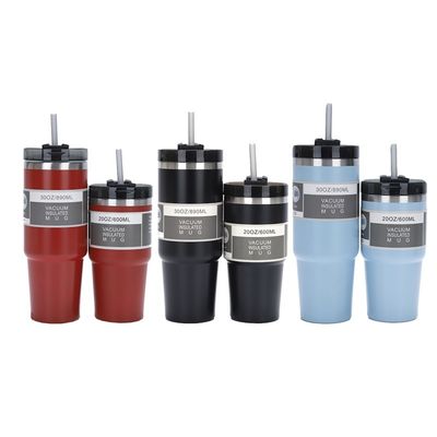 20oz 30oz 스테인리스 스틸 커피 컵 휴대용 Tumbler Sraws 로고 고객 로고