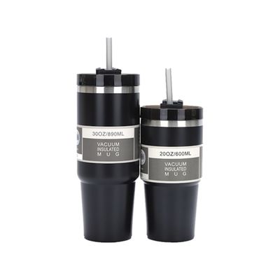 20oz 30oz 스테인리스 스틸 커피 컵 휴대용 Tumbler Sraws 로고 고객 로고