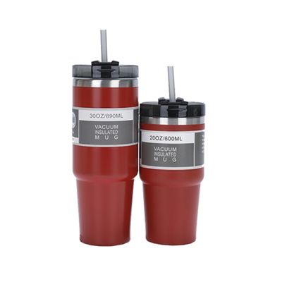 20oz 30oz 스테인리스 스틸 커피 컵 휴대용 Tumbler Sraws 로고 고객 로고