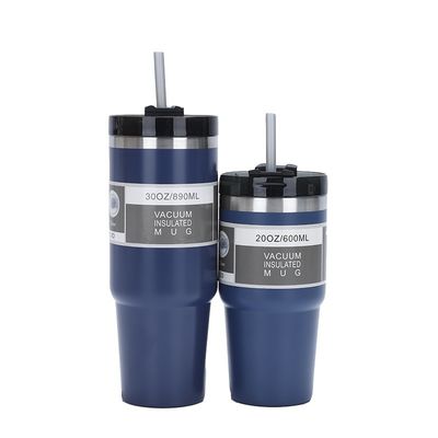 20oz 30oz 스테인리스 스틸 커피 컵 휴대용 Tumbler Sraws 로고 고객 로고