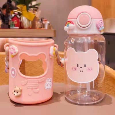 반독식 코팅 620ml 플라스틱 물병 곰 모양 뚜?? 과 로니어드 귀여운