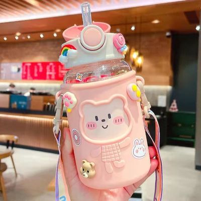 반독식 코팅 620ml 플라스틱 물병 곰 모양 뚜?? 과 로니어드 귀여운