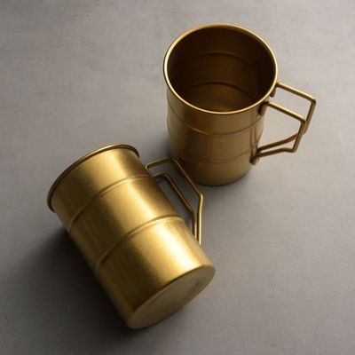 빈티지 380ml 커피 머그 휴대용 304 스테인레스 스틸 여행용 물병