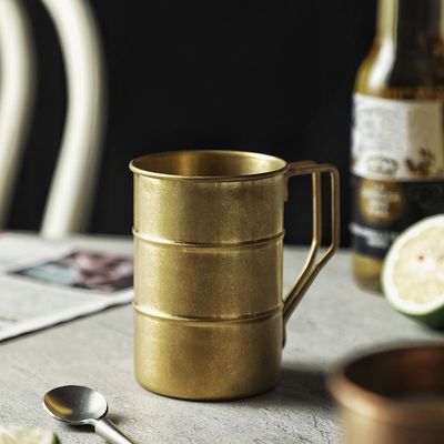 빈티지 380ml 커피 머그 휴대용 304 스테인레스 스틸 여행용 물병